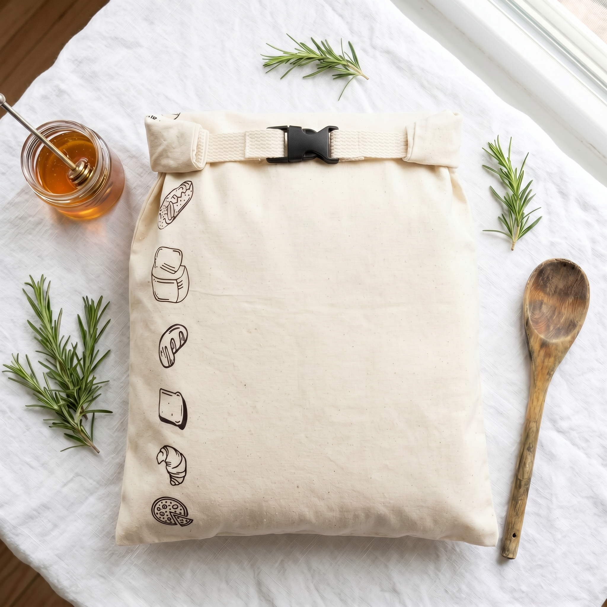 Loafly beeswax bread bag eco lifestyle flat lay