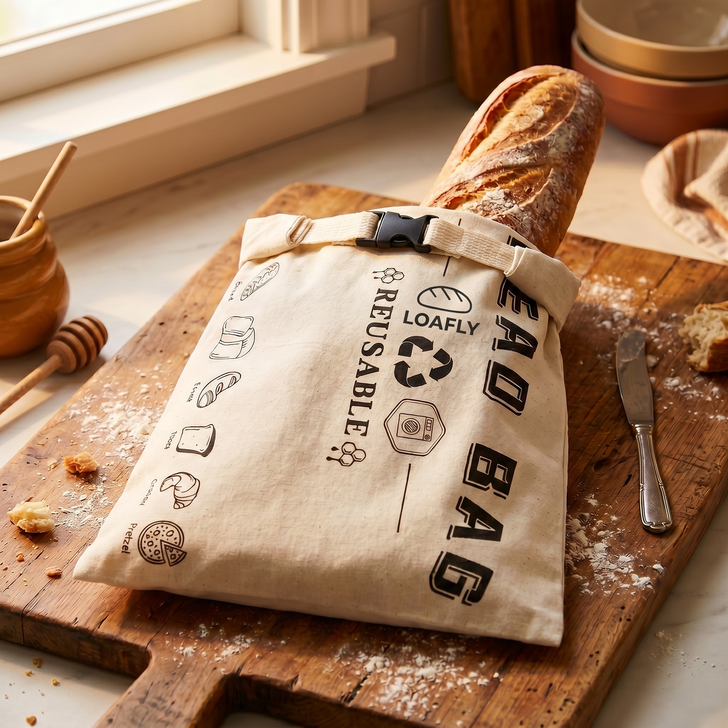 Loafly™ beeswax bread bag